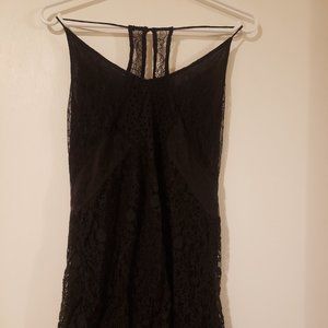 Black lace slip dress